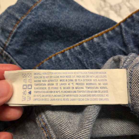 Forever 21 Size 27 Medium Wash Denim Blue Full Zip Casual Mini Skirt - Picture 8 of 8